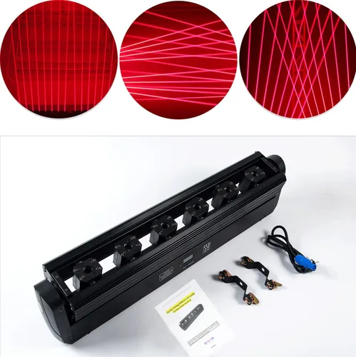 Vista 7 de Barra de luz de lavado de escenario de cabeza móvil para fiesta, RGBW, luces LED de haz DMX 512, luz estroboscópica, equipo de iluminación