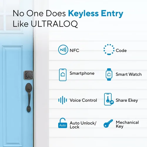 Vista 8 de ULTRALOQ Cerradura Inteligente de Puerta NFC Upgrade Bolt 2025, Cerrojo WiFi Integrado 6-en-1 Teclado de Entrada sin Llave y Sensor de Puerta