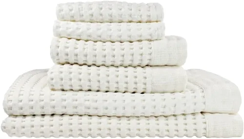 Vista 16 de GILDEN TREE Toalla de baño tipo waffle de secado rápido, toallas de baño delgadas de lujo, toallas de baño 40x80 grandes, estilo moderno (crema)
