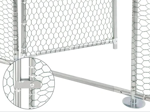Vista 8 de Jaula grande de metal para gallinero, gallinero galvanizado, jaula de gallina de alambre galvanizado, jaulas de conejos con cubierta impermeable