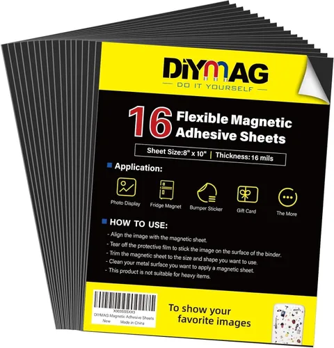 Vista 13 de DIYMAG Imanes para tarjetas de visita de 3.5 x 2 pulgadas, 45 paquetes de láminas magnéticas flexibles con adhesivo despegable y pegajoso, imán