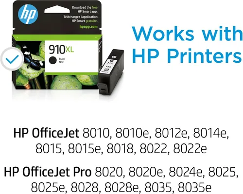 Vista 3 de HP Cartucho de tinta negro de alto rendimiento 910XL Funciona con OfficeJet 8010, 8020 Series, OfficeJet Pro 8020, 8030 Series Elegible
