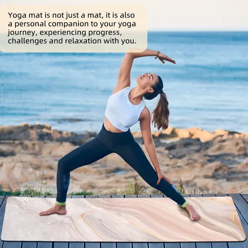 Vista 7 de FOLAI Esterilla de yoga extra gruesa de 6 mm - Esterilla de ejercicios antideslizante para HIIT, pilates y entrenamientos en casa con correa