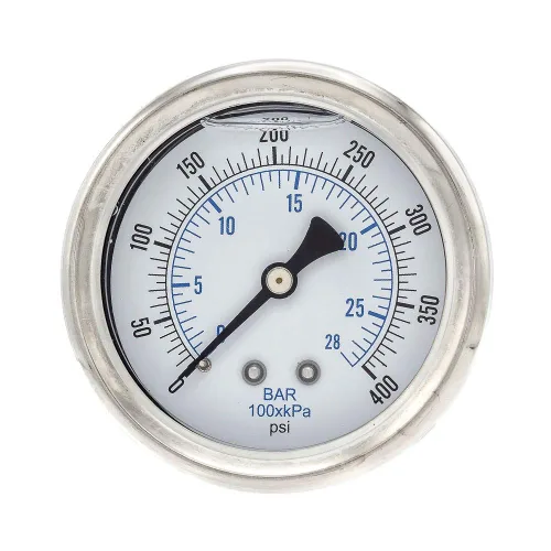 Vista 10 de PIC Gauges 202L-204M Medidor de presión relleno de glicerina con carcasa SS/bisel, internos de latón, lente de PC, dial de 2 pulgadas, rango