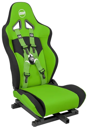 Vista 2 de OpenWheeler Racing and Flight Simulation Cockpit Four Point Harness. Virtual Reality add-on. Green