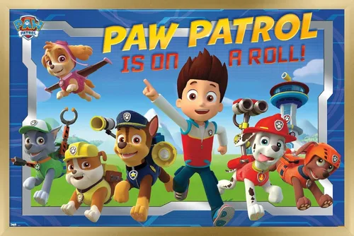 Vista 13 de Nickelodeon Paw Patrol - Póster de pared de tripulación, 22.4 pulgadas de largo x 14.7 pulgadas de ancho, versión enmarcada de madera de granero