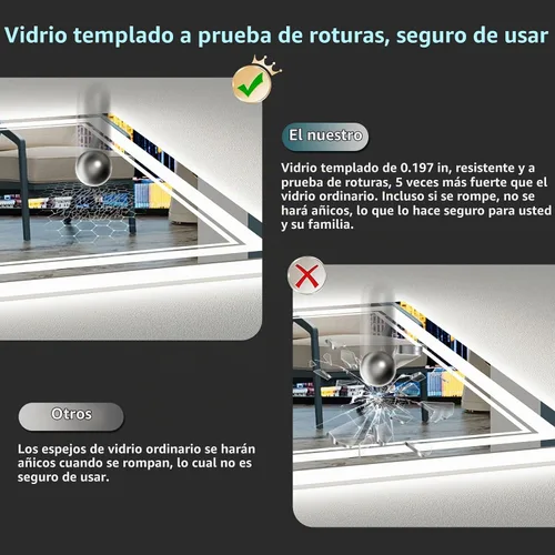 Vista 7 de 24x32 LED Bathroom Mirror, Backlit & Front Lit Lighted Mirror Retroiluminado+luz frontal