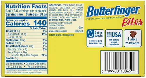 Vista 2 de Butterfinger Barras de caramelo