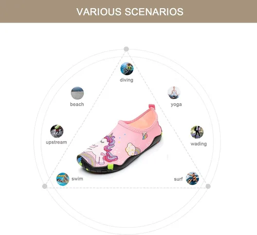 Vista 5 de Zapatos de agua para niños pequeños zapatos de natación de suela suave gruesa para niños deportes al aire libre calcetines acuáticos descalzos