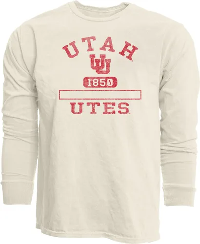 Vista 10 de Blue 84 NCAA Camiseta unisex-adulto de manga larga con licencia oficial de la NCAA, teñida en anillos, color marfil
