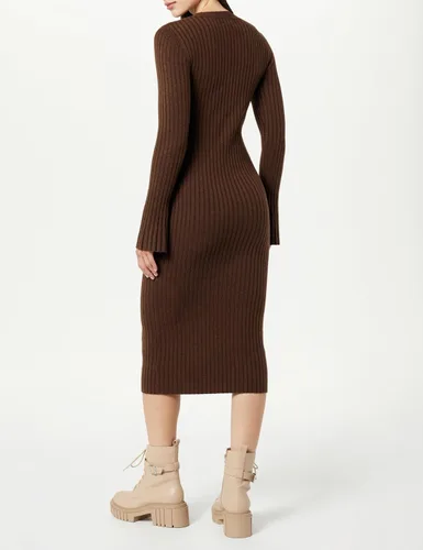 Vista 2 de The Drop Vestido tipo suéter acanalado con mangas acampanadas Fernanda para mujer