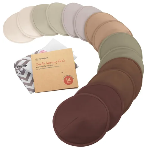 Vista 18 de Almohadillas de lactancia de viscosa de bambú orgánico, 8 almohadillas lavables para lactancia materna, bolsa de lavado, reutilizables
