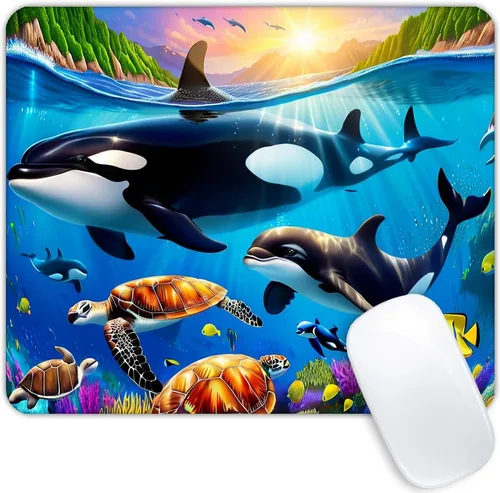 Vista 16 de Animal Collection - Alfombrilla de mouse personalizada con base de goma antideslizante para computadoras, laptop, oficina, escritorio, accesorios