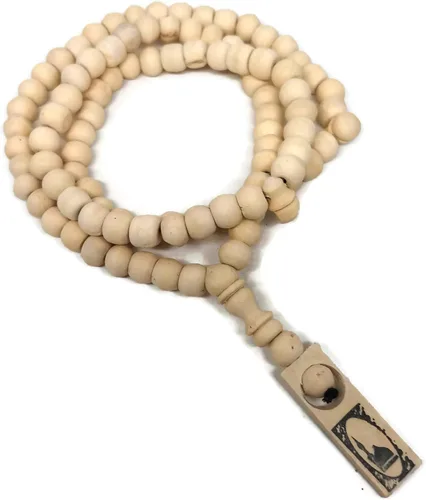 Vista 4 de Tasbih musulmán de madera con 99 cuentas de rosario, Amn081, etiqueta impresa para foto del Islam, oración del Islam, Zikr Misbaha Ramadán, regalo