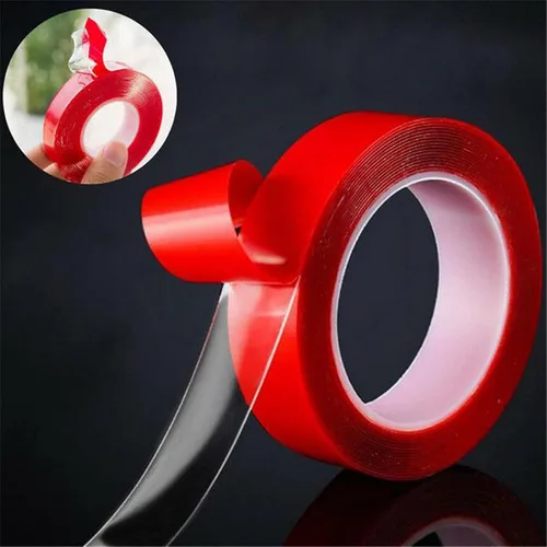 Vista 3 de Cinta de doble cara resistente, (total de 10 pies), adhesivo transparente, impermeable, extraíble, cinta de montaje de doble cara para arreglar