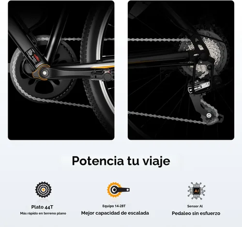 Vista 5 de Jasion EB5 Electric Bike for Adults 26" tire with 1000W Peak Motor Negro