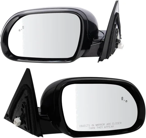 Vista 41 de TRQ Conjunto de 2 piezas de espejo lateral para conductor y pasajero, ajuste eléctrico, sin calefacción, sin memoria, color negro, compatible