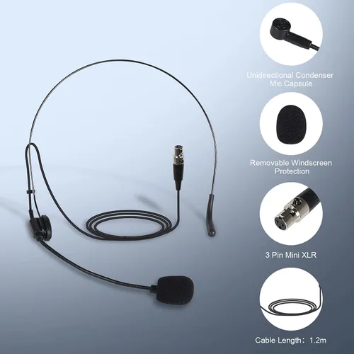 Vista 7 de Phenyx Pro Sistema de micrófono inalámbrico UHF PTU-52-2B Bundle con micrófono de solapa