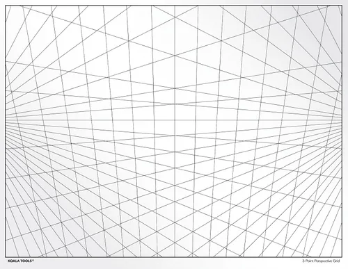 Vista 6 de Koala Tools Hojas de transparencia de cuadrícula perspectiva (paquete variado de 4) - 8.5 x 11 pulgadas Transparencias de proyector superior