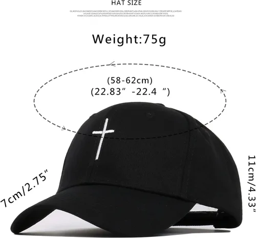 Vista 4 de Gorra de béisbol con bordado cruzado ajustable estructurado para hombres y mujeres
