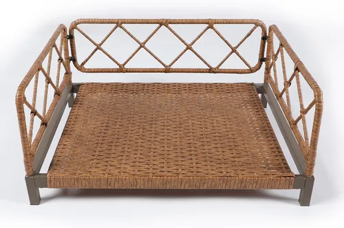 Vista 6 de Camas elevadas impermeables para perros con soporte de espuma para huevos, cama para mascotas, sofá cama para perros al aire libre, sofá cama Marrón