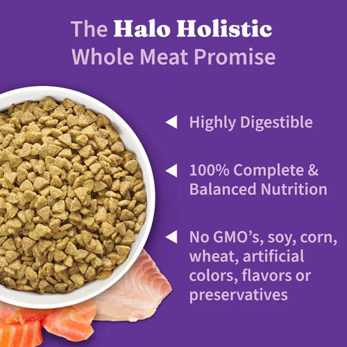 Vista 5 de Halo Holistic - Alimento seco para gatos, salmón capturado en la naturaleza