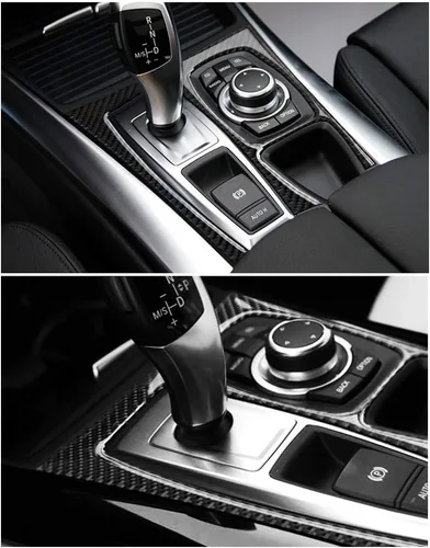 Vista 6 de Thor-Ind Cubierta de panel de caja de engranajes de fibra de carbono para BMW X5 E70 (08-13) X6 E71 (09-14) consola central de cambio de marchas