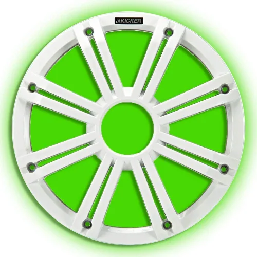 Vista 2 de KICKER KMG12 - Rejilla de 11.8 in para subwoofer KM12 y KMF12, LED, color blanco