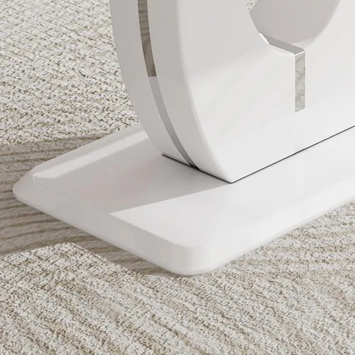 Vista 9 de JUFU Mesa de comedor de mármol sintético de 63 pulgadas para 4-6 personas, moderna mesa rectangular de cocina y comedor, mesa de MDF de aspecto