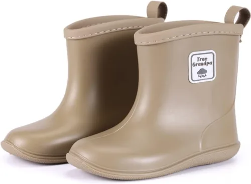 Vista 12 de Botas de lluvia para bebés, botas de lluvia cortas para niños pequeños, fáciles de poner, ligeras e impermeables Azul