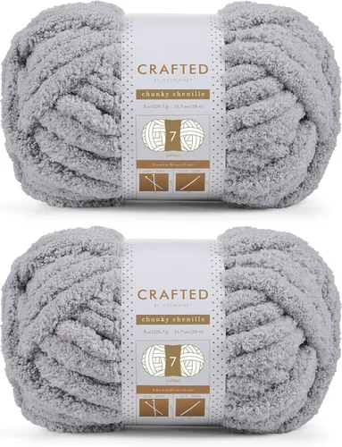 Vista 40 de Crafted By Catherine Hilo de Chenille Grueso - Paquete de 2 (8 oz / 227 g, 31.7 Yardas Cada Madeja), Beige, Calibre 7 Jumbo