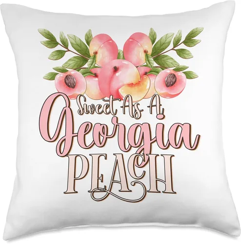 Vista 5 de I Love Georgia Shirts & Gifts By DSR Sweet Lover State of Georgia Peaches - Almohada (16 x 16 pulgadas), multicolor