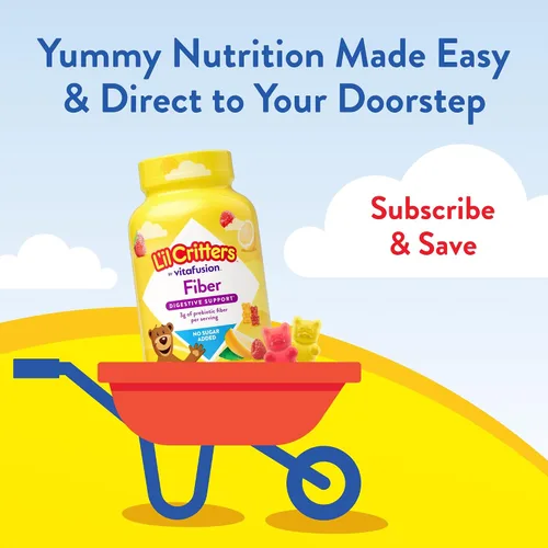 Vista 6 de Lil Critters Gomitas de fibra para niños para apoyo digestivo Sin azúcar