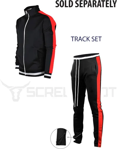 Vista 3 de Screenshotbrand Mens Hip Hop Premium Slim Fit Track Pants - Athletic Jogger Bottom with Side Taping