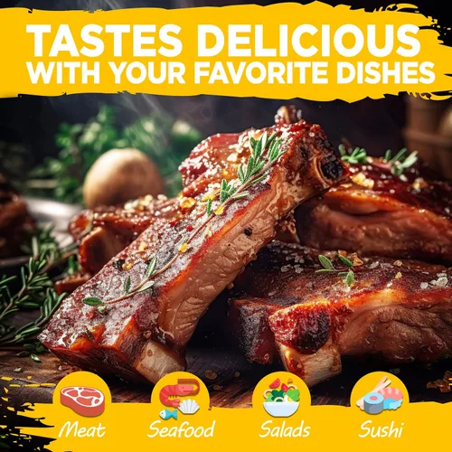 Vista 5 de Wasabi O Salsa picante y picante – Salsa japonesa fresca hecha con wasabi puro y real, sin gluten y salsa de wasabi vegana para bistec y sushi
