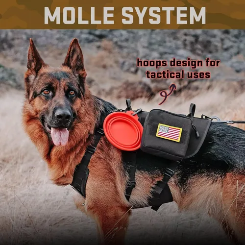 Vista 4 de Forestpaw Arnés para perro de tamaño mediano, arnés táctico para perro con asa, chaleco de servicio militar sin tirones con bolsillos ajustables
