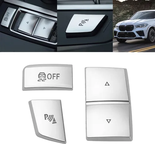 Vista 10 de x xotic tech Interruptor de bloqueo de ventana de luz de emergencia, botón de ventilación de CA, compatible con BMW Serie 5 6 7 X3 (plateado)