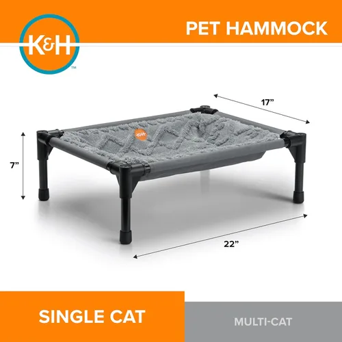 Vista 2 de K&H Cama elevada para gatos, cuna hamaca para mascotas, cama