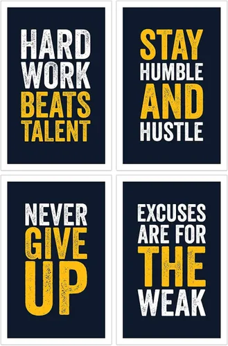 Vista 2 de Damdekoli Pósteres motivacionales – Juego de 4 – Color (11 x 17 pulgadas – Póster)