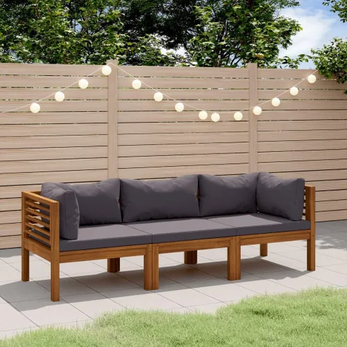 Vista 16 de Garden Lounge Set Cream Brown, 2-Seater Patio Sofa with Cushions, Acacia Wood Outdoor Furniture for Garden, Patio, Balcony, Weather-Resistant Modern