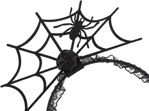 Vista 3 de LERTREE 3 diademas de telaraña de Halloween para fiesta de cosplay, accesorios para el cabello (3 diademas de telaraña)