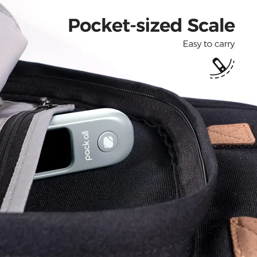 Vista 7 de pack all Báscula de equipaje de 110 libras, báscula digital de equipaje de mano, báscula de peso para maleta de viaje con pantalla LCD, batería