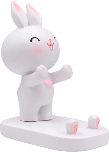 Vista 9 de Lindo conejo teléfono móvil soporte animal Smartphone escritorio soporte para todos los teléfonos móviles Bunny teléfono soporte escritorio ornamento