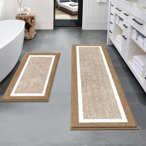 Vista 36 de Pauwer Juego de baño, alfombras de baño antideslizantes, alfombras de ducha absorbentes para suelo de baño, bañera y ducha, color azul aguamarina