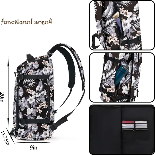 Vista 5 de Mochila multifuncional para gimnasio, 4 formas de transporte, impermeable, con compartimento para zapatos, para viajes, deportes, camping, laptop