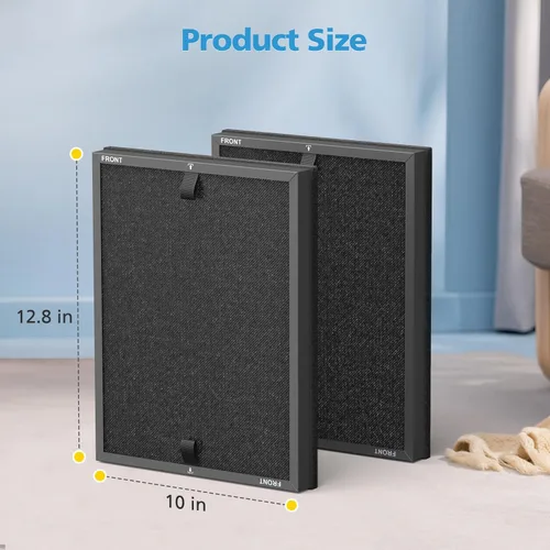 Vista 9 de Paquete de 2 filtros de repuesto HAP602 compatibles con el purificador de aire ECOSELF HAP602 / HAP602WF, filtro de repuesto para purificadores