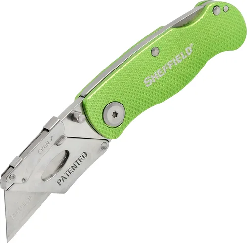 Vista 17 de Sheffield 12514 Cuchillo Utilitario Plegable Paquete de 3, Rellenos para Calcetines, Regalos para Hombres, Regalos para Papá, Hojas de Cuchillo
