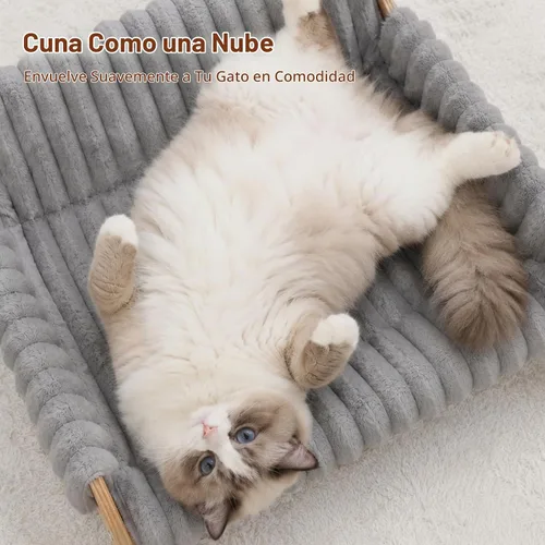 Vista 2 de Jiupety Sofá elevado para gatos de interior Sofá de madera para gatos para Gris