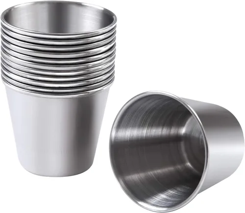 Vista 8 de Ruisita Vasos de chupito de acero inoxidable 12 vasos de chupito de acero inoxidable (1 onza/1.0 fl oz)