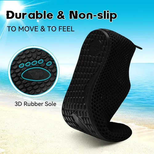 Vista 4 de Scurtain Zapatos de agua descalzos para mujeres y hombres, calcetines acuáticos de secado rápido para la playa, sandalias de verano